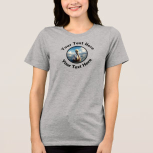 T-shirt En Tri-matière Un beau pélican Brown avec texte personnalisé