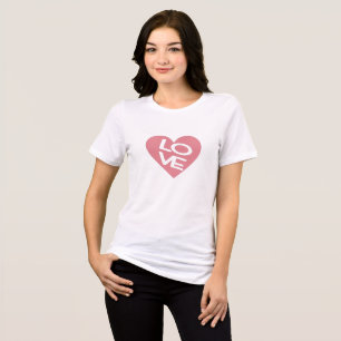 T-shirt En Tri-matière Un coeur rose et une typographie d'amour