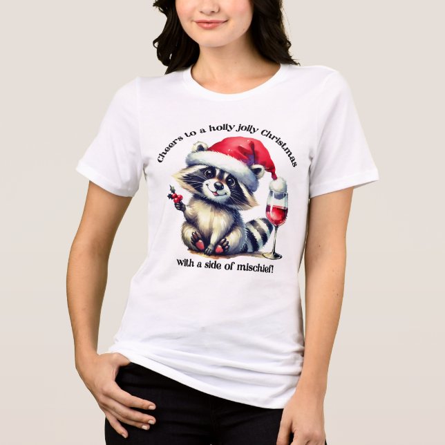 T-shirt En Tri-matière Un joli raton laveur à Santa hat ! (Recto)