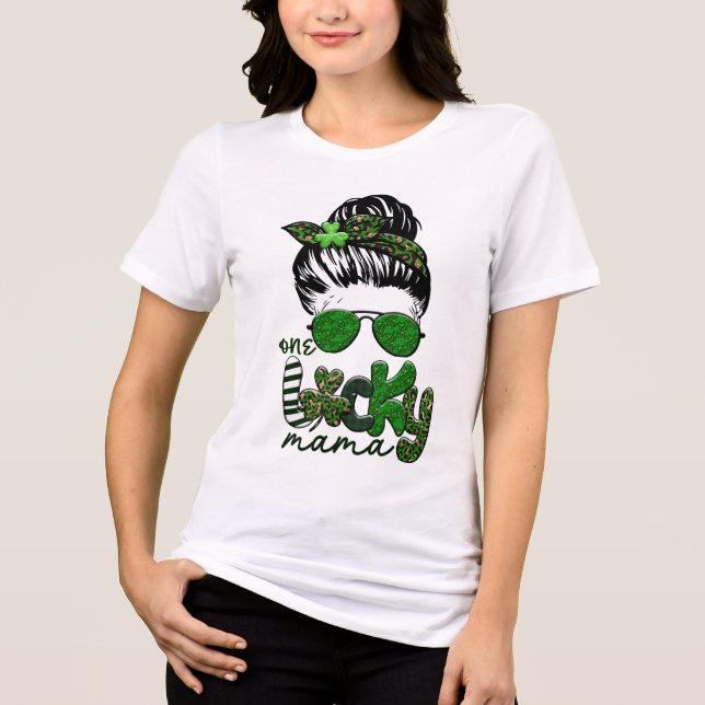 T-shirt En Tri-matière Une Chanceuse Mama Irish St. Patrick's Day (Recto)