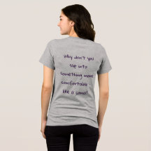 Une phrase sarcastique au dos d'un sweatshirt