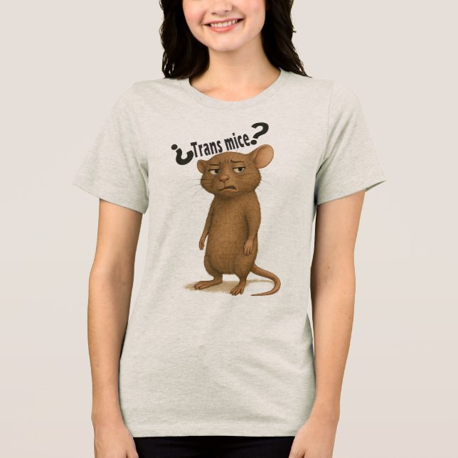 T-shirt En Tri-matière Une souris confondue par une déclaration muette (Recto)