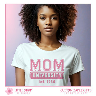 T-shirt En Tri-matière Université de la Mère Rose Typographie Fête des Mè