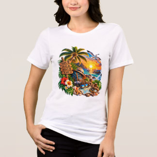 T-shirt En Tri-matière Vacances Océaniques au Coucher du Soleil