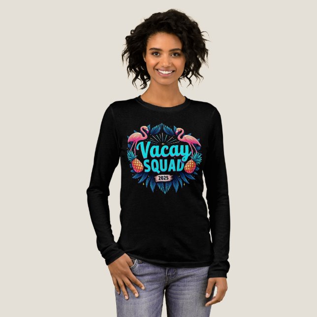 T-shirt En Tri-matière Vacay Squad 2025 – Tropical Girls’ Trip Tee (Recto complet)