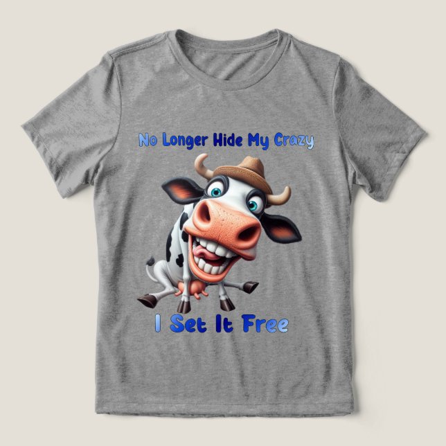 T-shirt En Tri-matière Vache avec expression humoristique et déclaration (Design Recto)