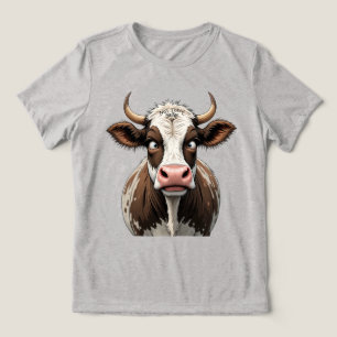 T-shirt En Tri-matière Vache comique avec une écriture amusante sur l'ava