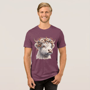 T-shirt En Tri-matière Vache Florale Highland