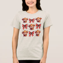Vache Highland et coquette de Noël Bow