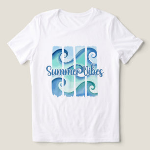 T-shirt En Tri-matière Vague Océanique Aquarelle Ambiance Estivale Plage