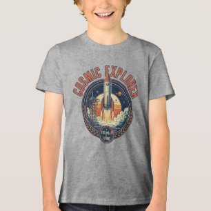 T-shirt En Tri-matière Vaisseau Fusée Explorateur Cosmique Futur Espace