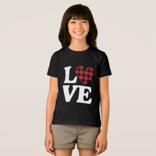 T-shirt En Tri-matière Valentines Jour Coeur Plaid Amour