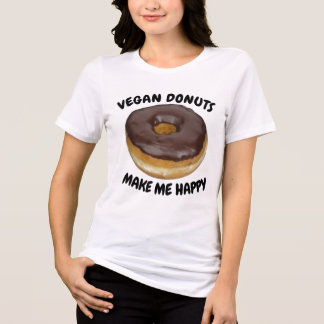 T-SHIRT  EN TRI-MATIÈRE VEGAN DONUTS MAKE ME HAPPY