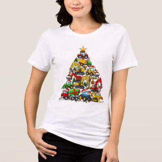 T-shirt En Tri-matière Véhicule de chantier excavatrice arbre de Noël