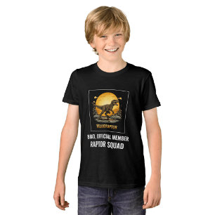 T-shirt En Tri-matière Vélociraptor Dinosaure Préhistorique Lune