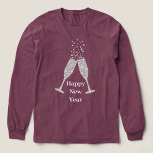 T-shirt En Tri-matière Verres à Champagne Diamant Nouvel An