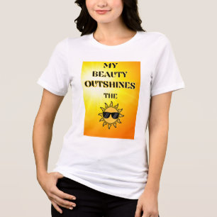 T-SHIRT EN TRI-MATIÈRE VÊTEMENTS FEMMES BLANC MOTIVATION GRAPHIQUE ÉCLIPS