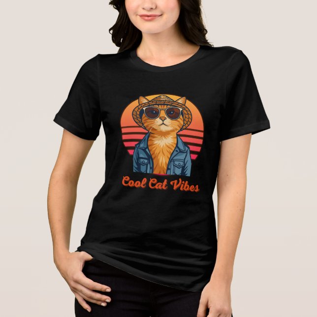 T-shirt En Tri-matière Vibes de chats cool 🌴 😎 (Recto)