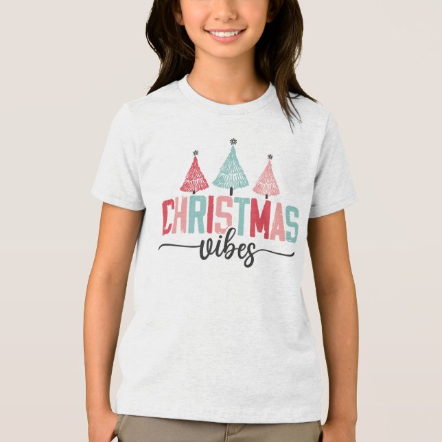 T-shirt En Tri-matière Vibes de Noël - Festive Tree Design (Recto)