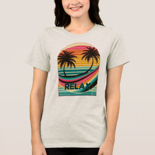 T-shirt En Tri-matière Vibes de palmiers rétro vintage