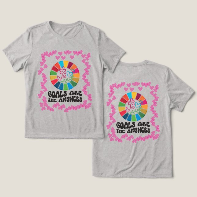 T-shirt En Tri-matière Vie consciente, Impact mondial : Objectifs éthique (Design Recto & Verso)