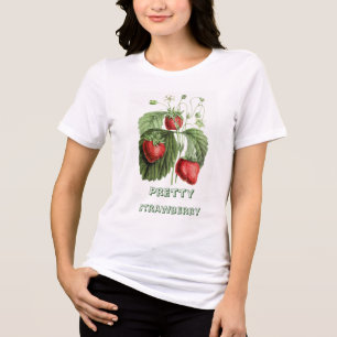 T-shirt En Tri-matière Vintage jolie fraise rouge personnalisée