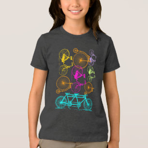 T-shirt En Tri-matière Vintage moderne Vélo couleur brillante Motif néon