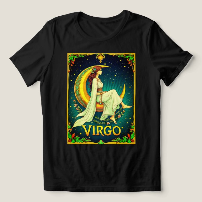 T-shirt En Tri-matière Virgo Maiden assis sur Crescent Moon (Design Recto)