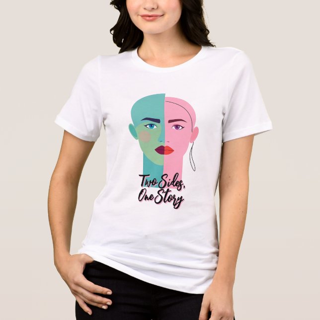 T-shirt En Tri-matière Visage Abstrait à deux tons (Recto)