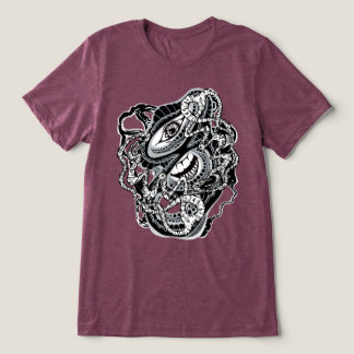 T-shirt En Tri-matière Visage surréaliste de pliage cérébrale Abstrait mo