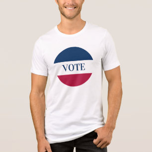 T-shirt En Tri-matière VOTE Rouge Blanc et Bleu rayé