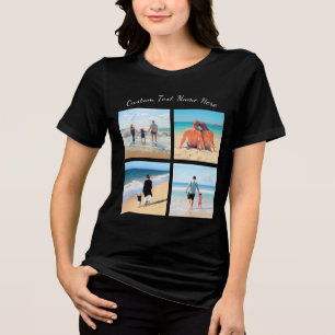 T-shirt En Tri-matière Votre Collage Photo Nom de texte personnalisé Pers