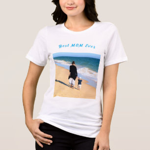T-shirt En Tri-matière Votre maman photo et texte Meilleur MOM jamais per