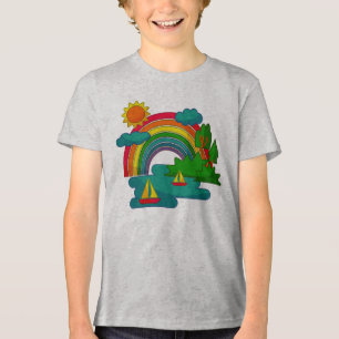 T-shirt En Tri-matière Voyage en bateau sous les nuages du soleil et l'ar