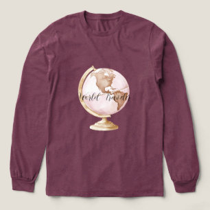 T-shirt En Tri-matière Voyageur du monde Globe rose