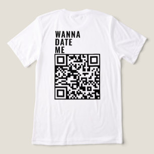 T-shirt En Tri-matière Wanna Date Me Custom QR Code Scan Me Son Cadeau