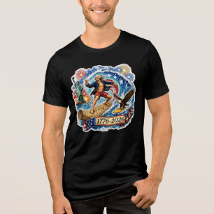 T-shirt En Tri-matière Washington Surfant Plage du 4 Juillet