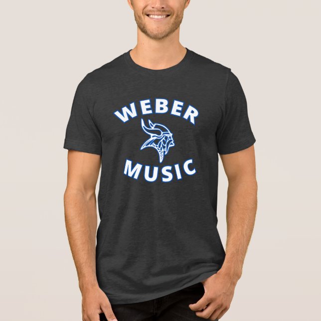 T-shirt En Tri-matière Weber Music (lettres blanches avec contour bleu) (Recto)