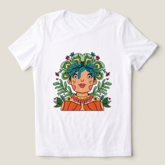 T-shirt En Tri-matière Whimsical Art Girl with Floral Crown