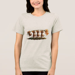 T-shirt En Tri-matière Whimsical Mice Carrying Daffodil Line Art