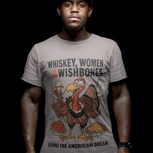 T-shirt En Tri-matière Whiskey, Femme & Sagesse - Thanksgiving Boisson