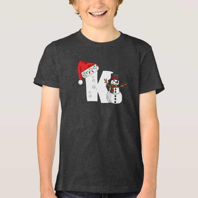 T-shirt En Tri-matière White letter k christmas gift  (Recto)