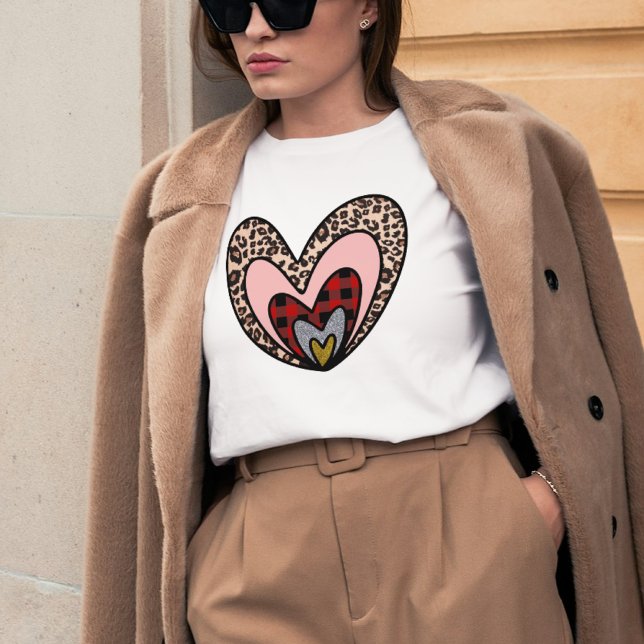 T-shirt En Tri-matière White Nested Hearts T-Shirt – Valentine Tee (Créateur téléchargé)