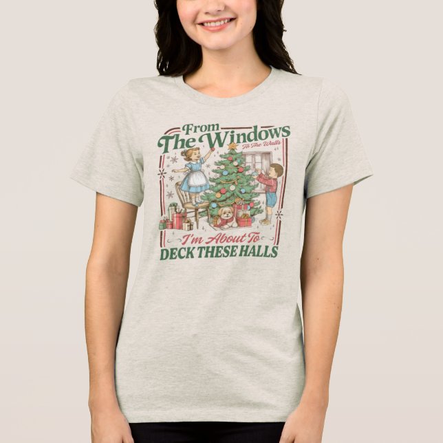 T-shirt En Tri-matière Windows Walls Deck These Halls Retro Parody (Recto)