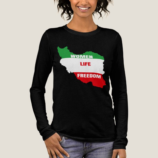 T-shirt En Tri-matière Women Life Freedom Support Femmes d'Iran (Recto)