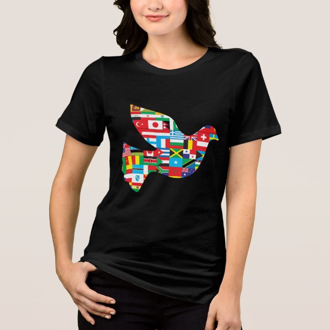 T-shirt En Tri-matière world peace Tri-Blend Shirt (Recto)