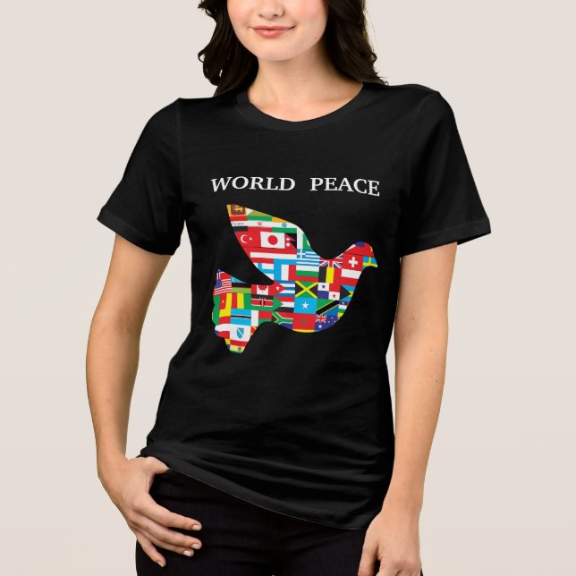 T-shirt En Tri-matière world peace Tri-Blend Shirt (Recto)