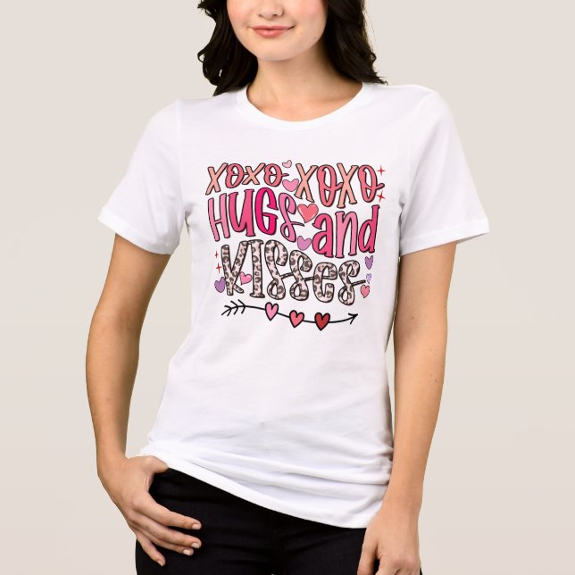T-shirt En Tri-matière XOXO Hugs and Kisses Valentine's Day (Recto)