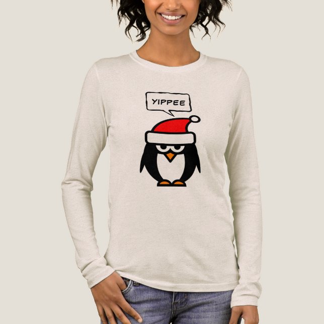 T-shirt En Tri-matière Yippee funny sarcastic Santa penguin Christmas (Recto)