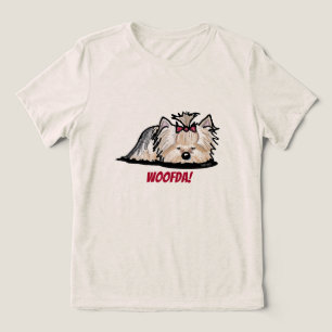T-shirt En Tri-matière Yorkie Terrier Woofda Tri-Blend Chemise